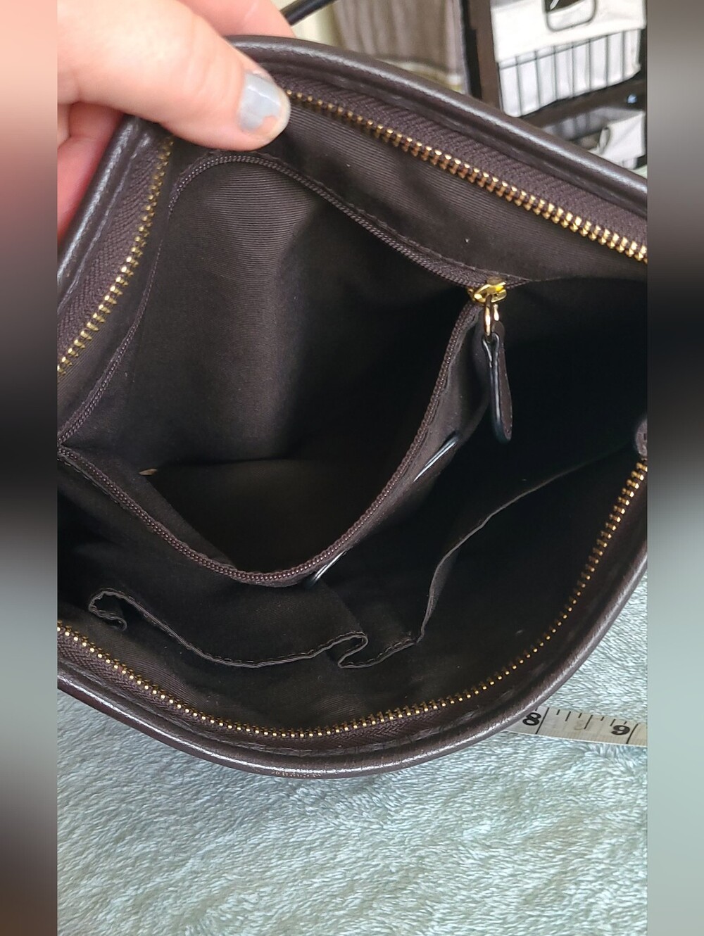 Coach Signature Brown Canvas Crossbody Bag - Picture 14 of 15